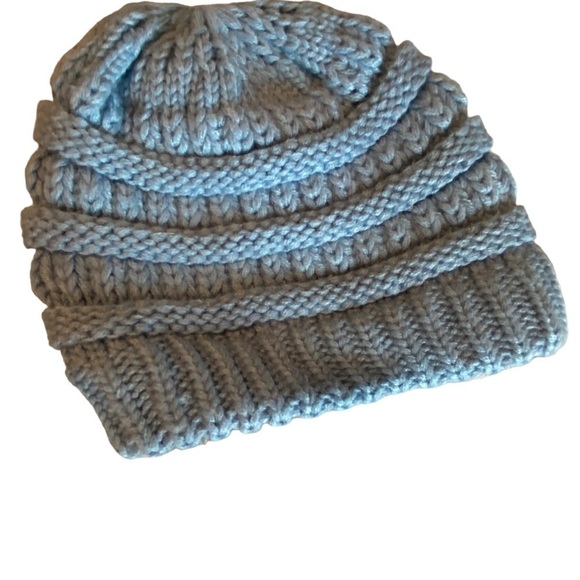 CC Boutique Toddler Blue Knit Beanie - Picture 2 of 5